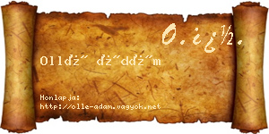 Ollé Ádám névjegykártya